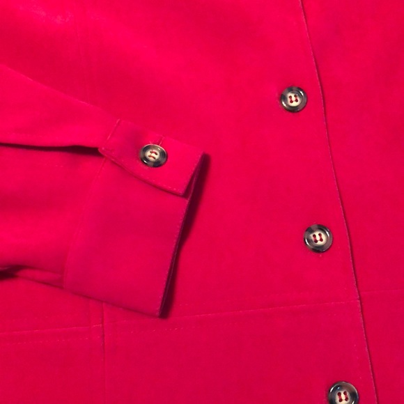 TALBOTS Oversized Red Button Down Tunic Shirt S - Picture 6 of 8